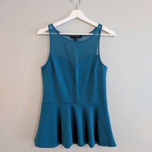 Blue peplum top